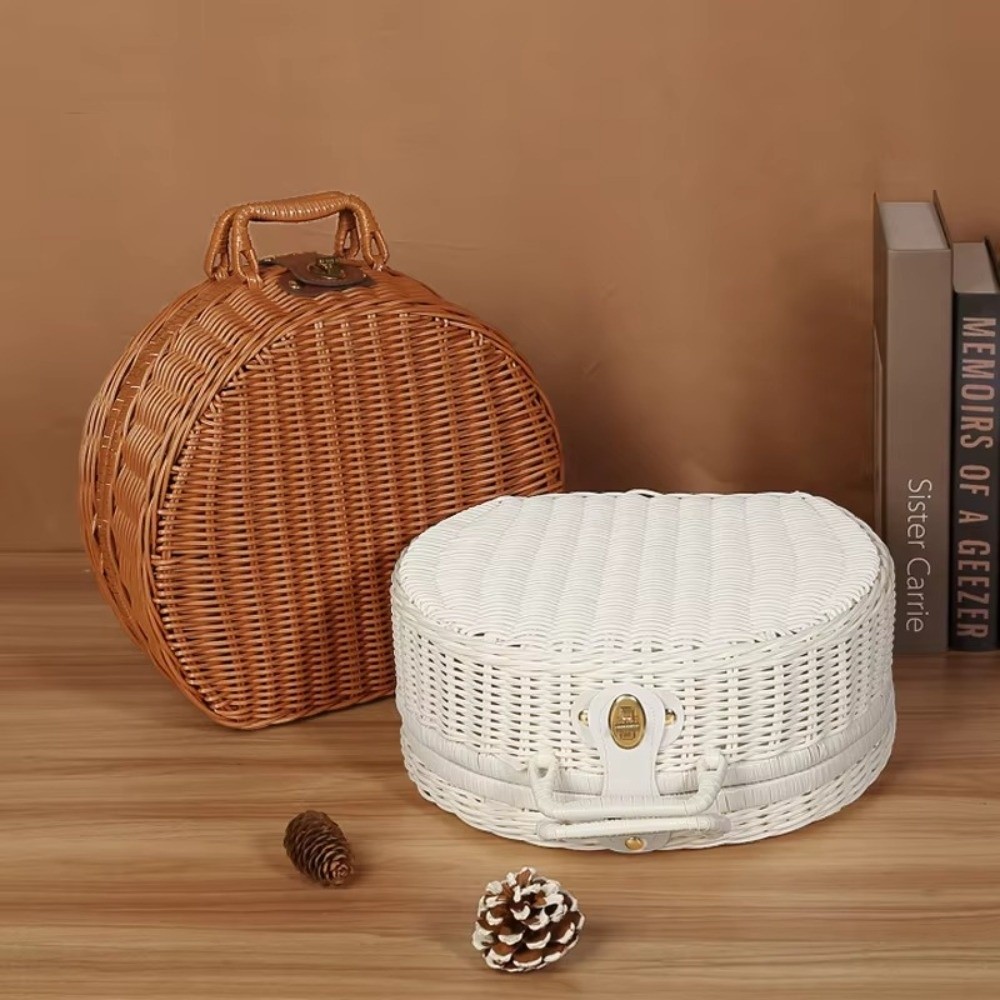 Woven Basket Set - Creative Round Storage Basket Woven Portable