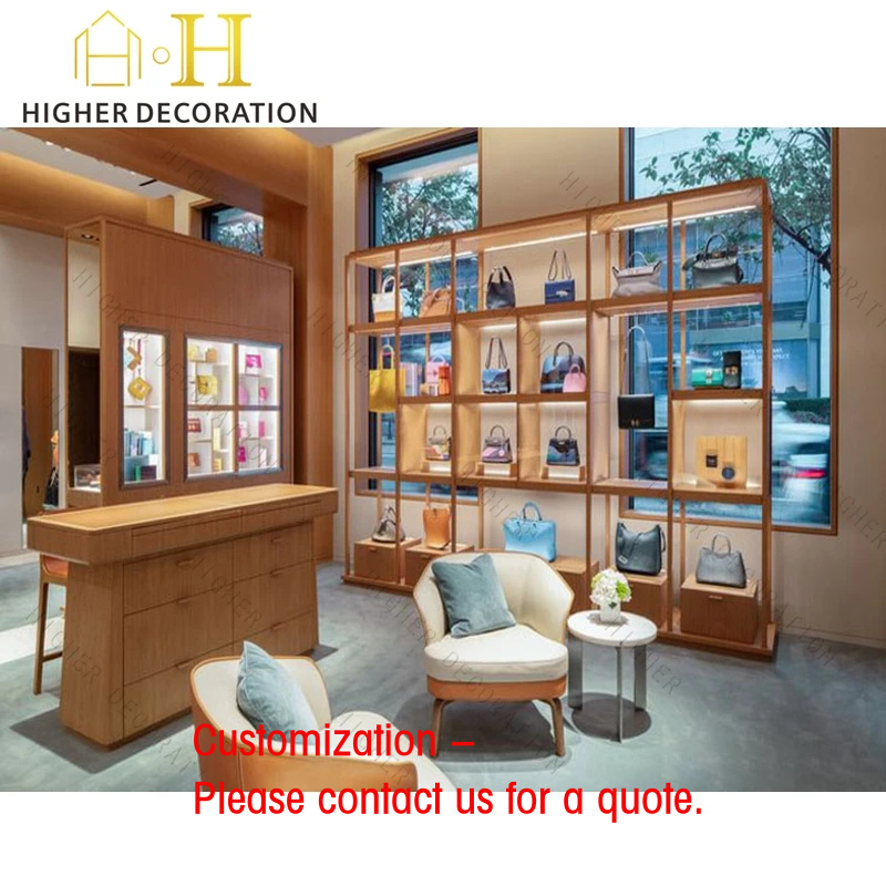 Interior Design Retail - custom.Luxury Leather Handbags Retail Display Counter