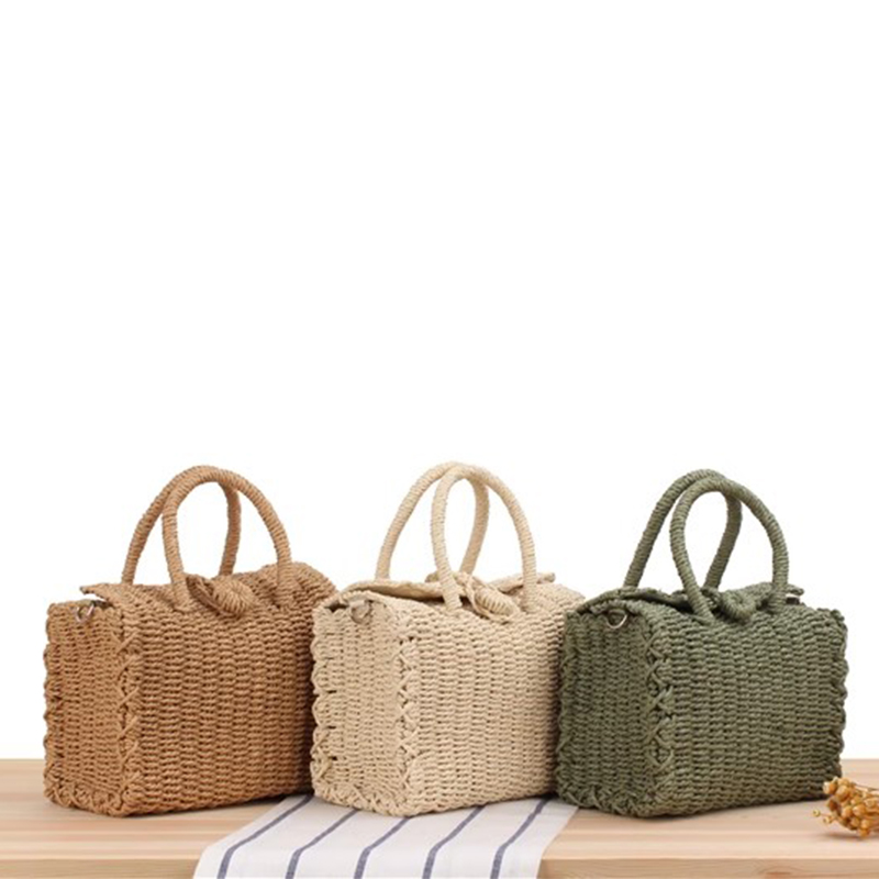 Woven Basket Set - Summer Straw Beach Bag Handmade Handbag