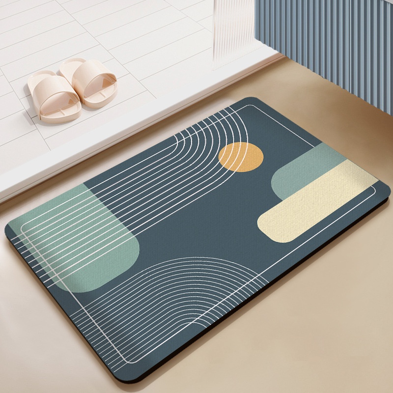 Printed Rug Abstract - Modern Abstract Geometric Line Floor Mat