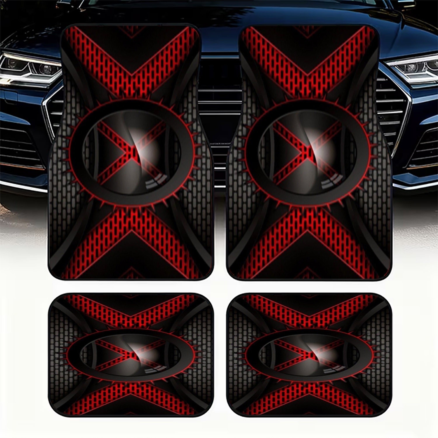 4pcs Car Floor Mats, Black & R - огляд і ціна Interior Design Industrial Style