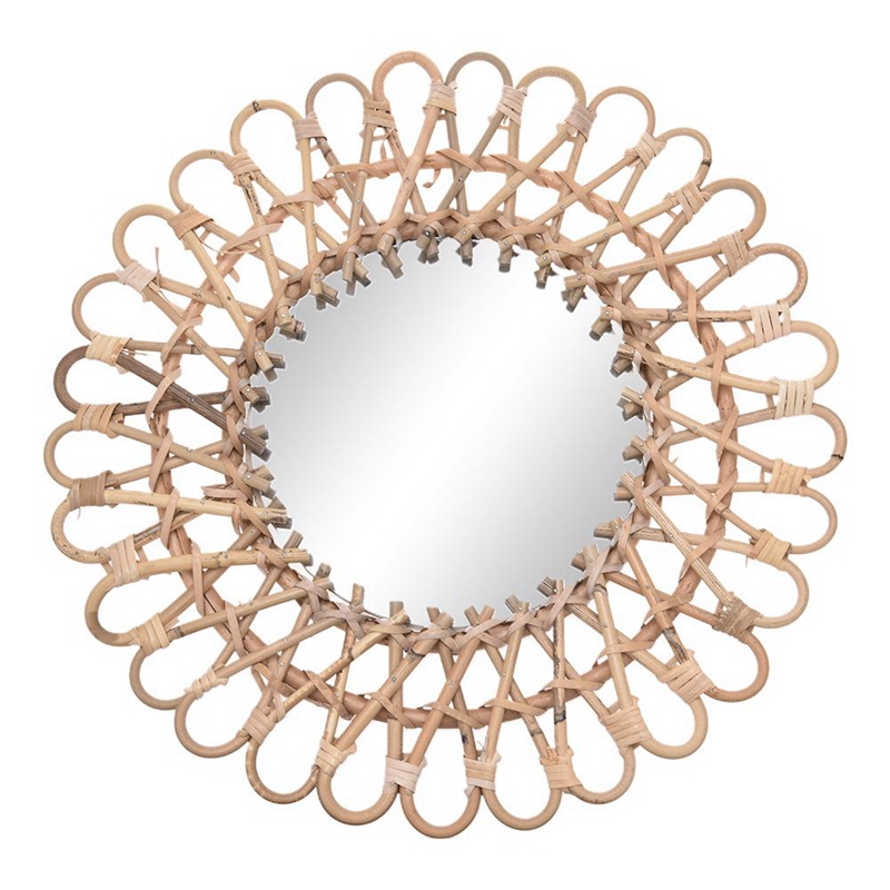 40Cm Nordic Wicker Wall-Mounte - огляд і ціна Rattan Mirror Round