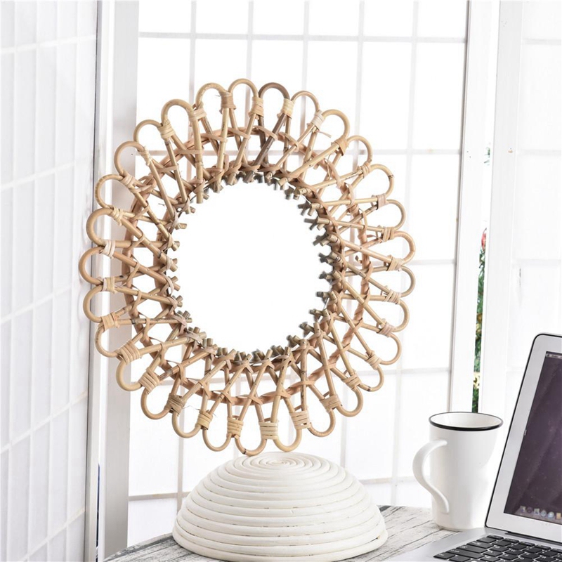 40Cm Nordic Wicker Wall-Mounte - огляд і ціна Rattan Mirror Round