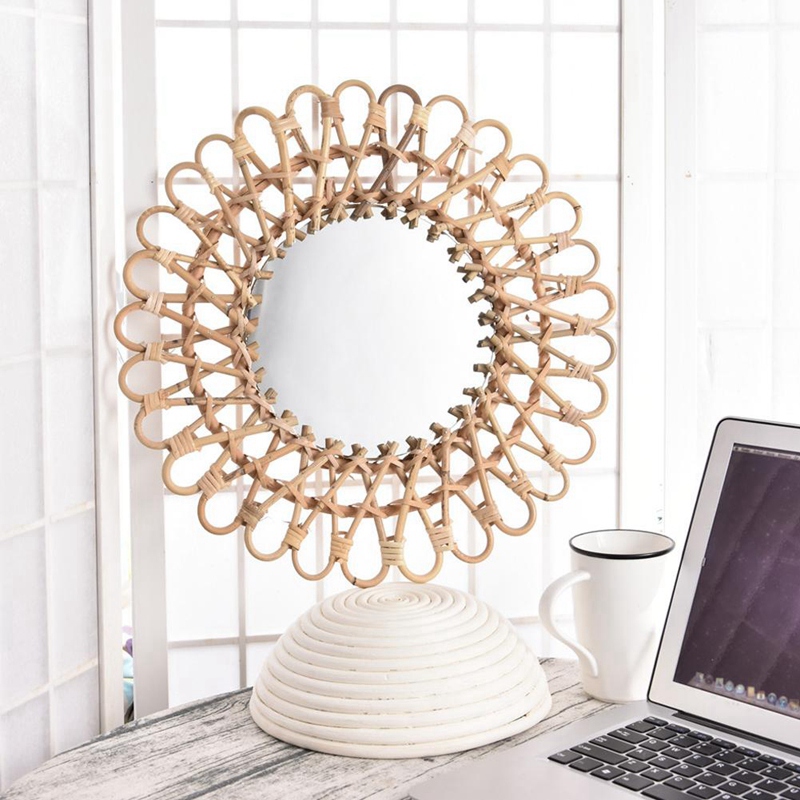40Cm Nordic Wicker Wall-Mounte - огляд і ціна Rattan Mirror Round