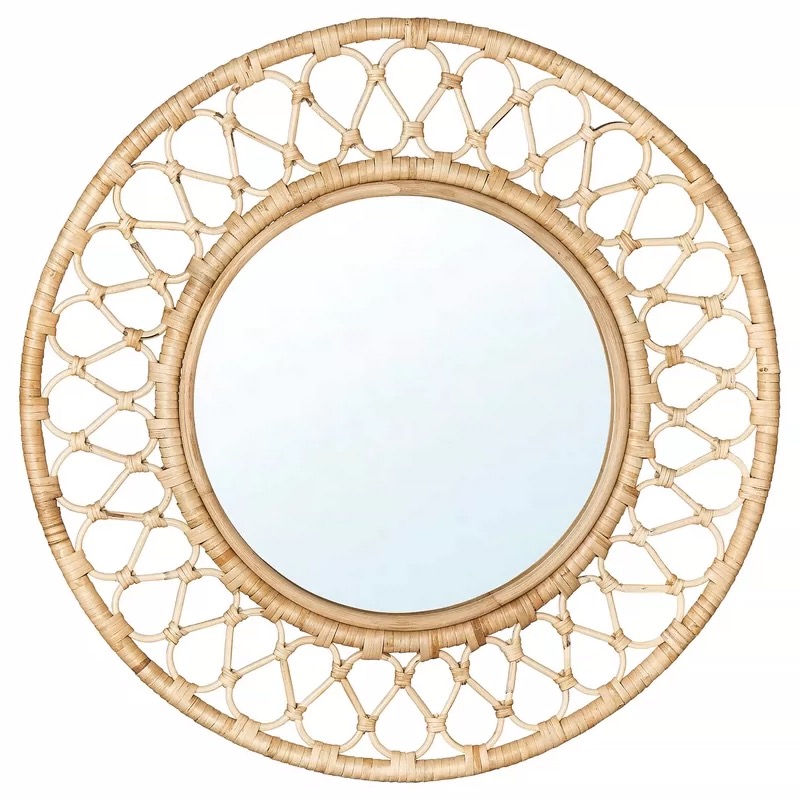 Round Rattan Wall Mirror, Natu - огляд і ціна Rattan Mirror Round