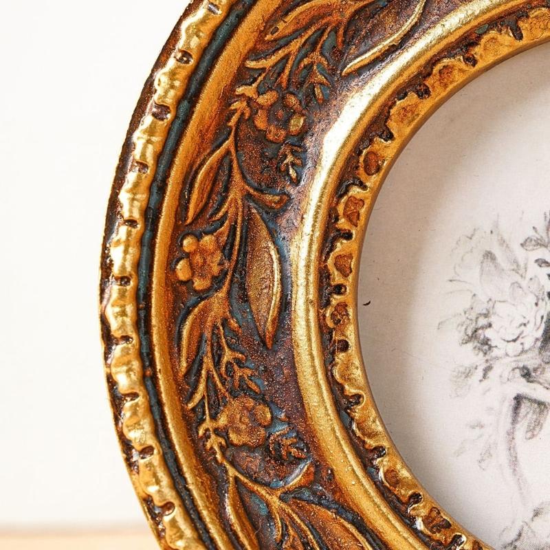 Antique Bronze Gold Round Phot - огляд і ціна Rattan Mirror Round