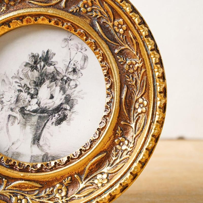 Antique Bronze Gold Round Phot - огляд і ціна Rattan Mirror Round