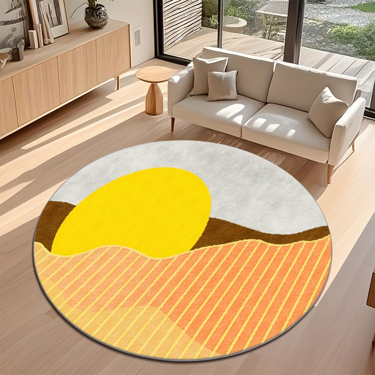 Mid Century Modern Circular Ar - огляд і ціна Printed Rug Abstract