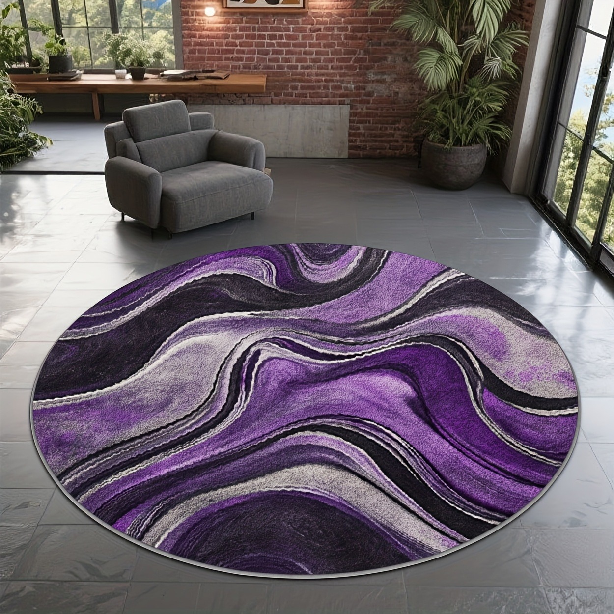 Minimalist Blue Beige Curve Ar - огляд і ціна Printed Rug Abstract