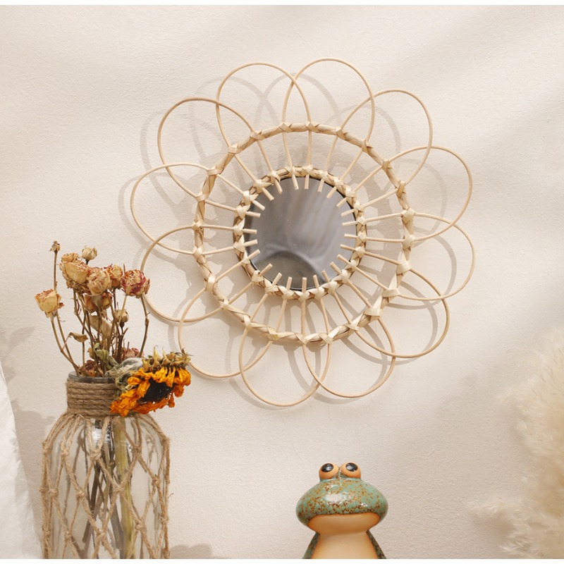 Hanging Mirror Rattan Sunflowe - огляд і ціна Rattan Mirror Round
