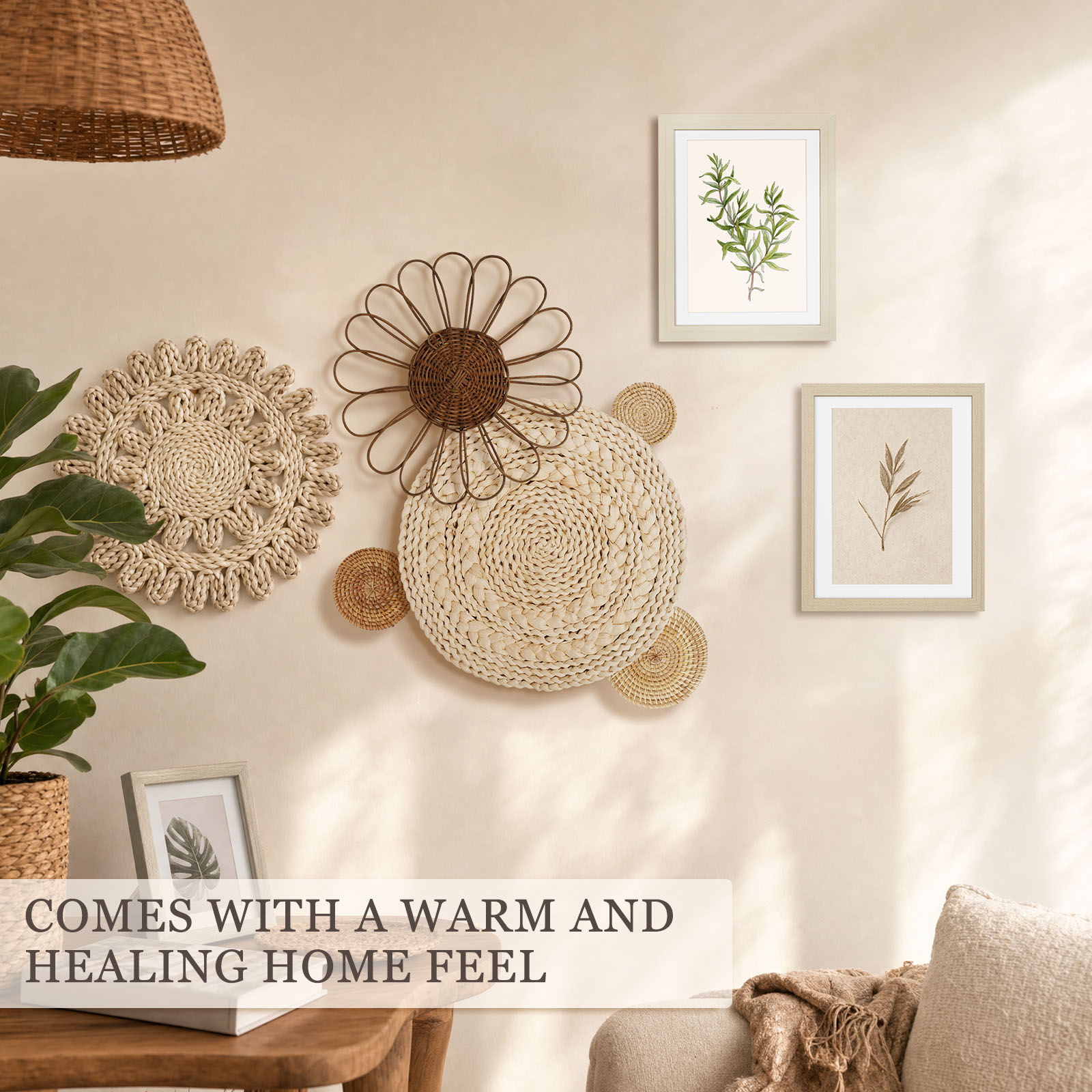 Boho Wall Basket Seagrass Ratt - огляд і ціна Woven Basket Set