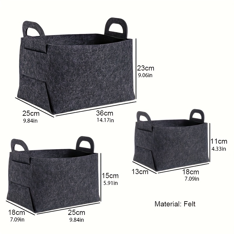 3PCS Felt Storage Bins With Ha - огляд і ціна Woven Basket Set