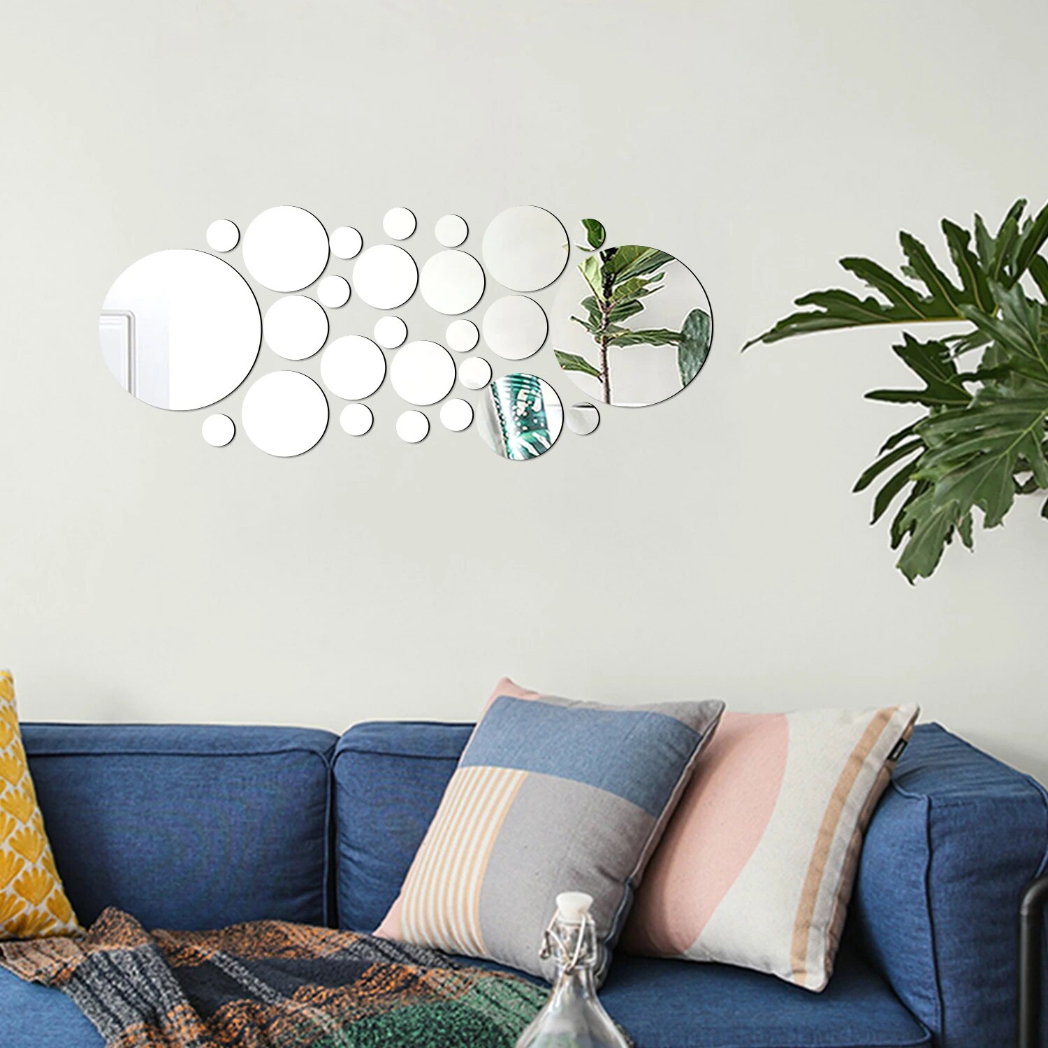 26PCS Geometric Circular Cryst - огляд і ціна Rattan Mirror Round