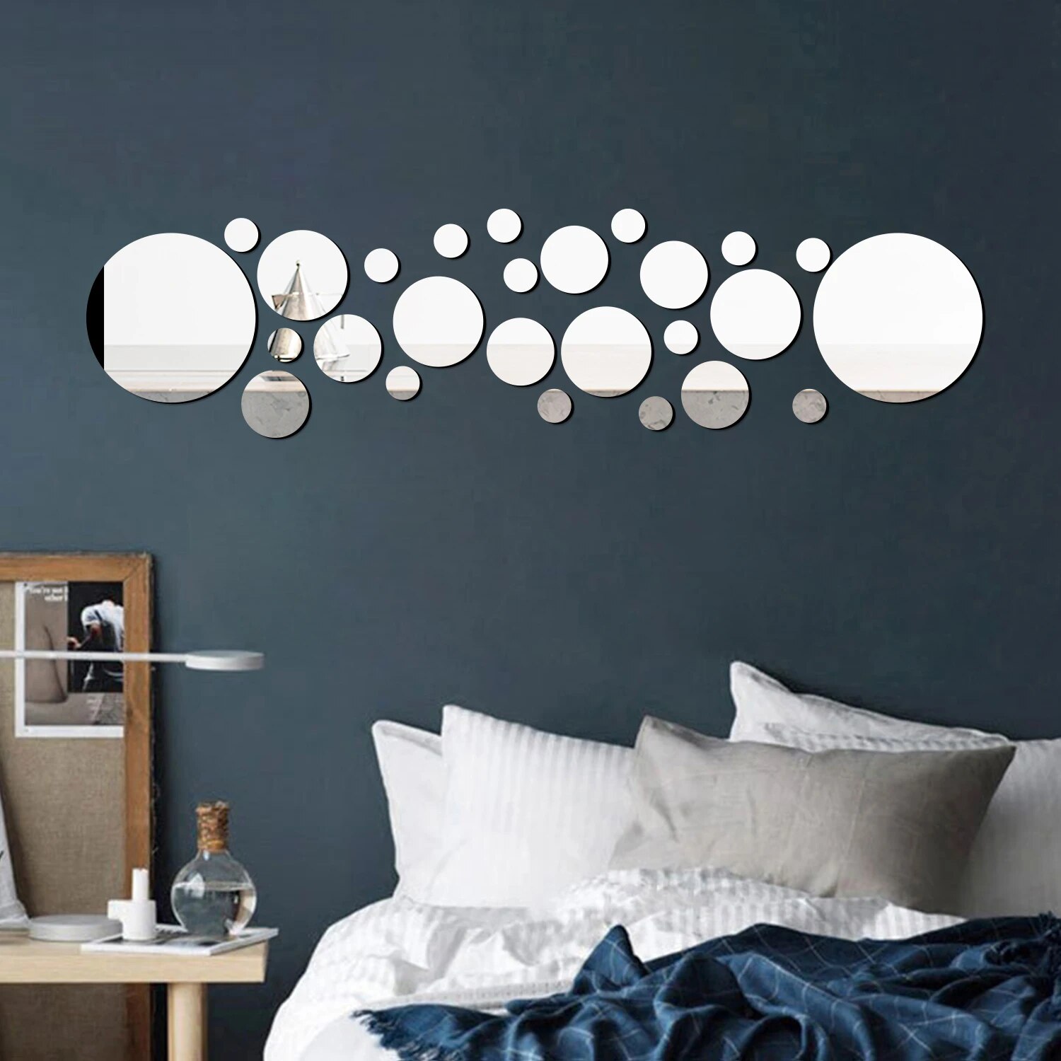 26PCS Geometric Circular Cryst - огляд і ціна Rattan Mirror Round