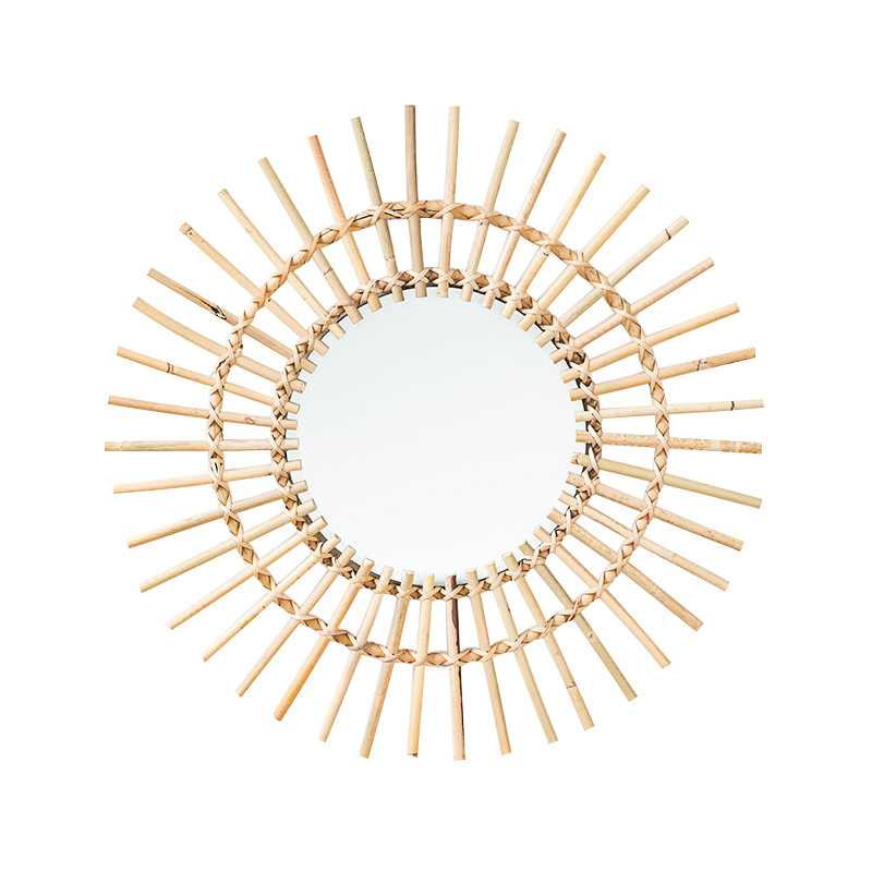 Rattan hanging wall Nordic hom - огляд і ціна Rattan Mirror Round