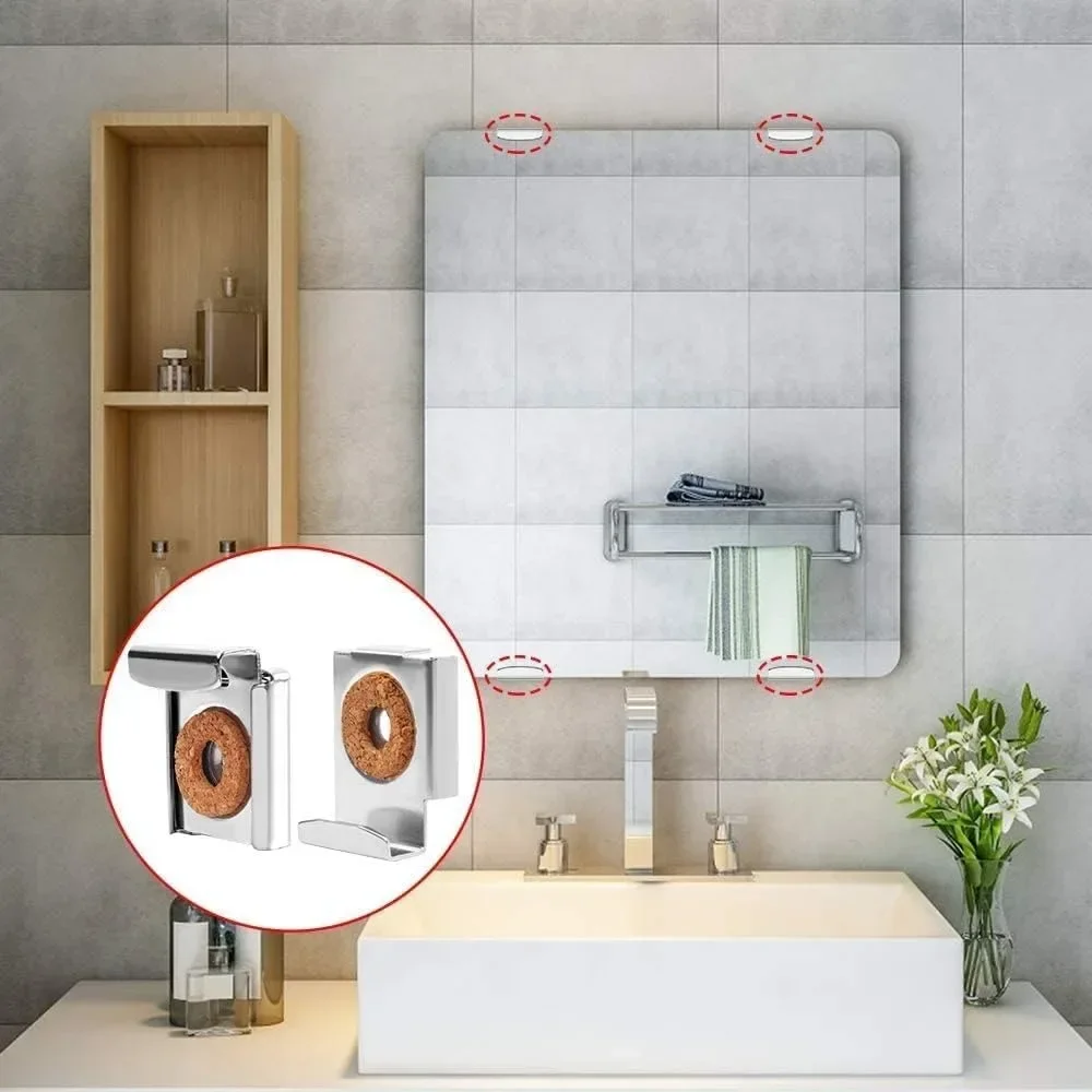 For 4pcs Chrome Mirror Wall Ha - огляд і ціна Rattan Mirror Round