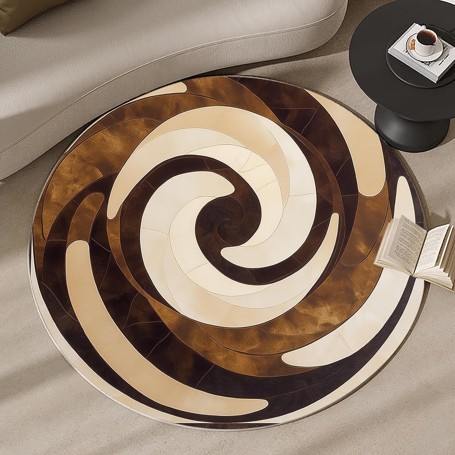 3D Spiral Vortex Round Rug Hyp - огляд і ціна Printed Rug Abstract