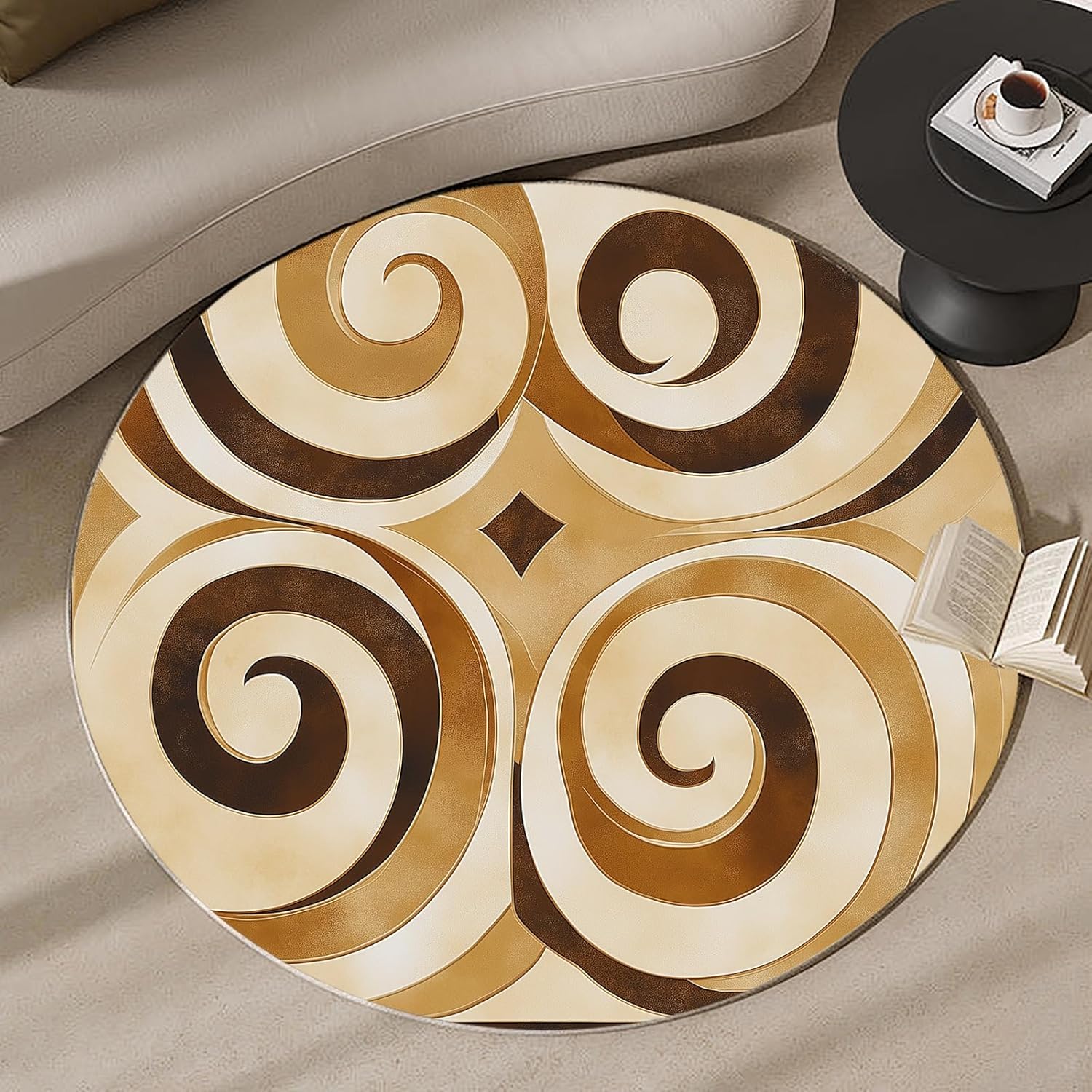 3D Spiral Vortex Round Rug Hyp - огляд і ціна Printed Rug Abstract