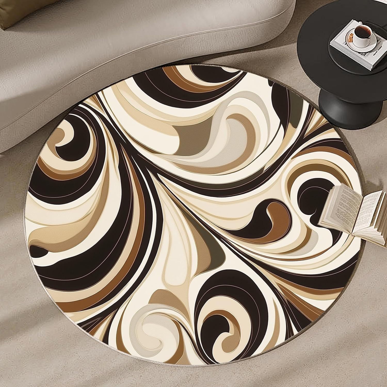 3D Spiral Vortex Round Rug Hyp - огляд і ціна Printed Rug Abstract