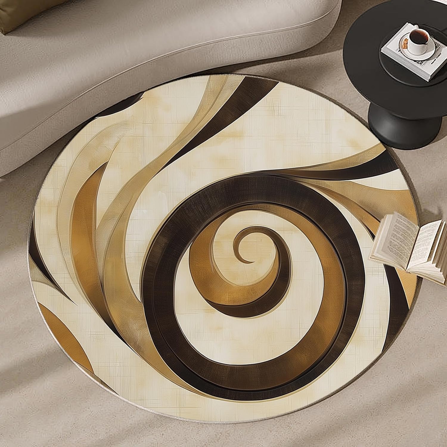 3D Spiral Vortex Round Rug Hyp - огляд і ціна Printed Rug Abstract