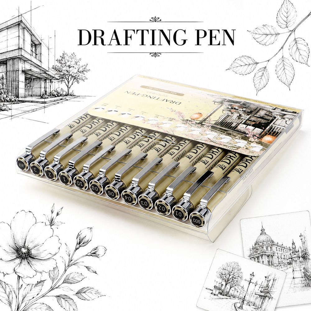 12 Size Fine Line Micron Pens  - огляд і ціна Interior Design Drawing