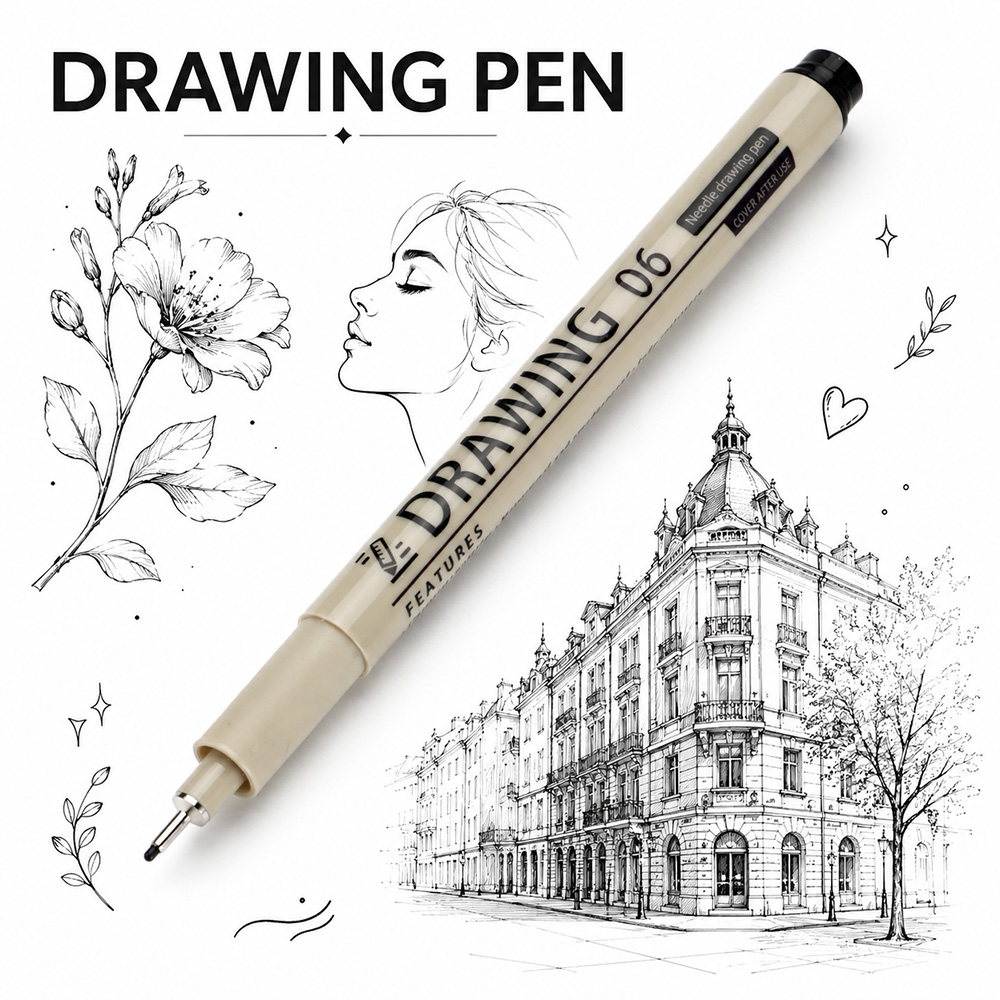 12 Size Fine Line Micron Pens  - огляд і ціна Interior Design Drawing
