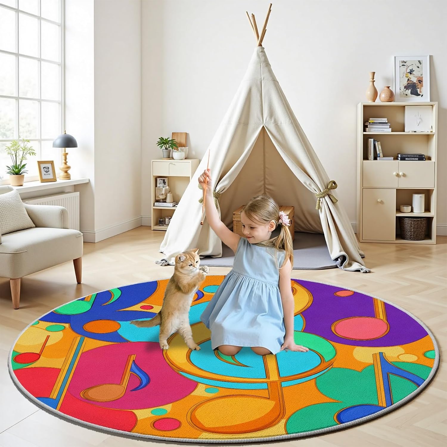 Colorful Abstract Musical Note - огляд і ціна Printed Rug Abstract