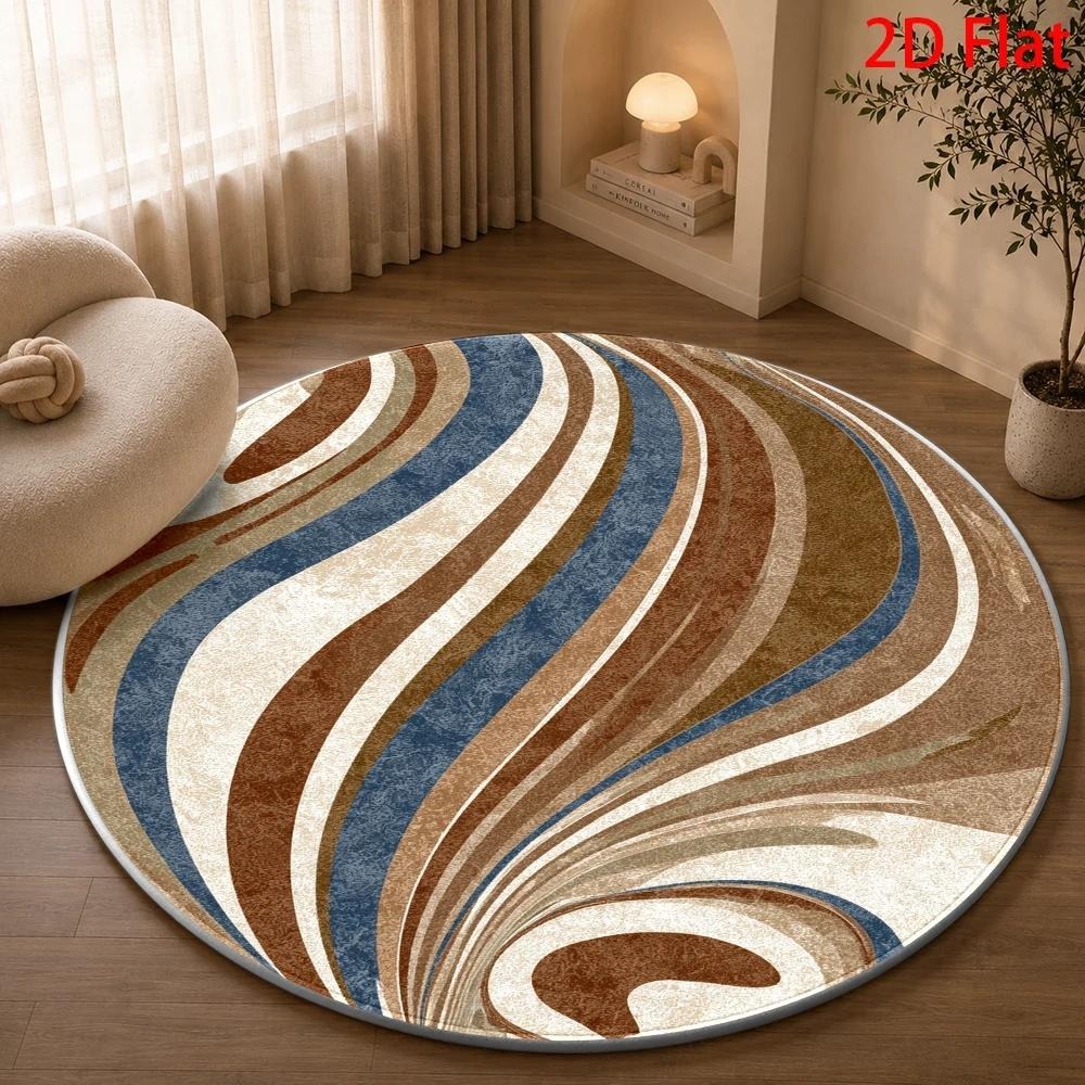 Modern Abstract Round Rug,Navy - огляд і ціна Printed Rug Abstract