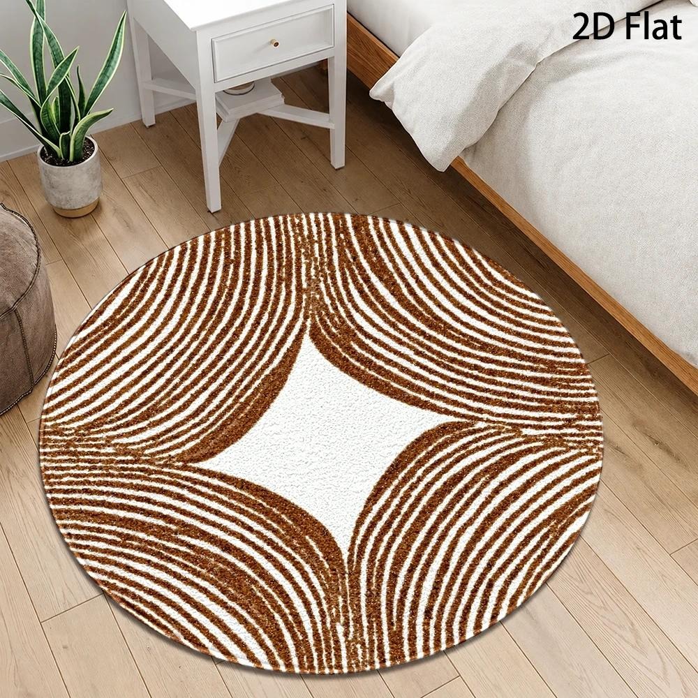 Modern Abstract Round Rug,Navy - огляд і ціна Printed Rug Abstract