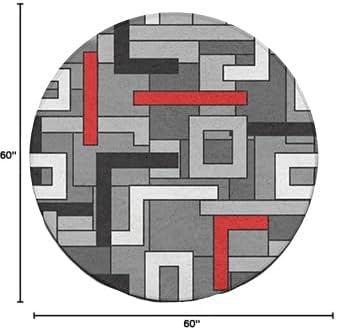 Round Geometric Abstract Polye - огляд і ціна Printed Rug Abstract