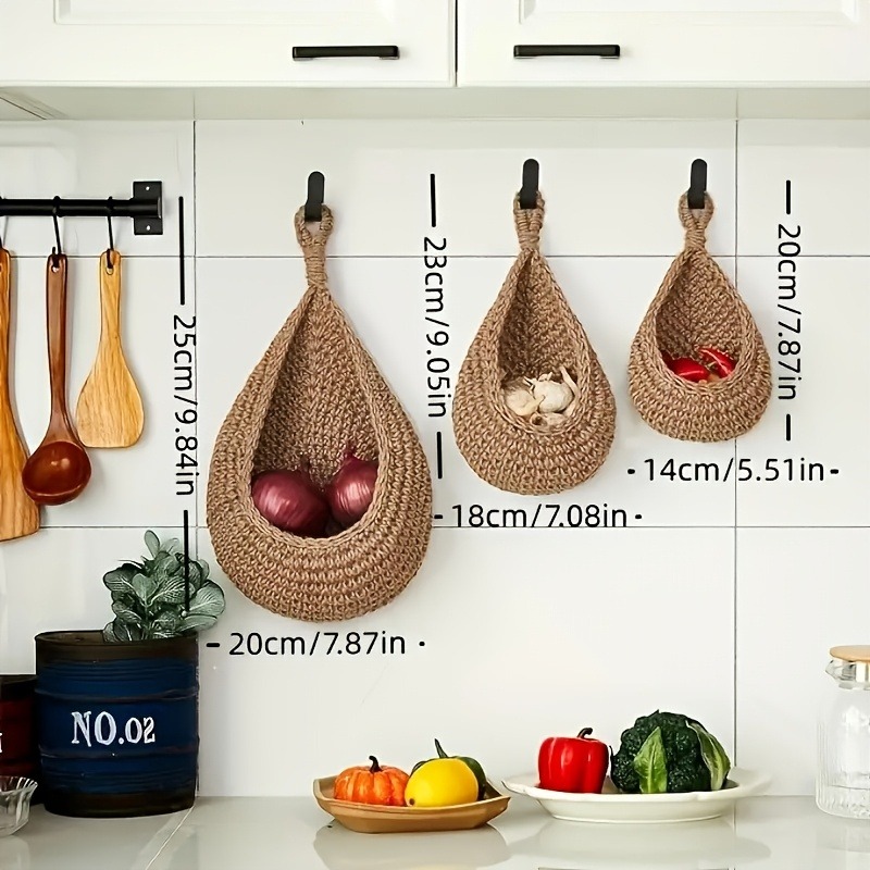 3pcs/set Macrame Wall-Mounted  - огляд і ціна Woven Basket Set