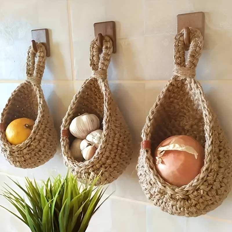 3pcs/set Macrame Wall-Mounted  - огляд і ціна Woven Basket Set